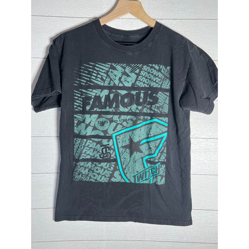 Twitch Famous Stars and Straps Black T Shirt Faded No Size Tag - Small Xs?